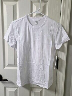 Athleta Foundation Slim Short-Sleeve Crew Tee Shirt White NWT Small